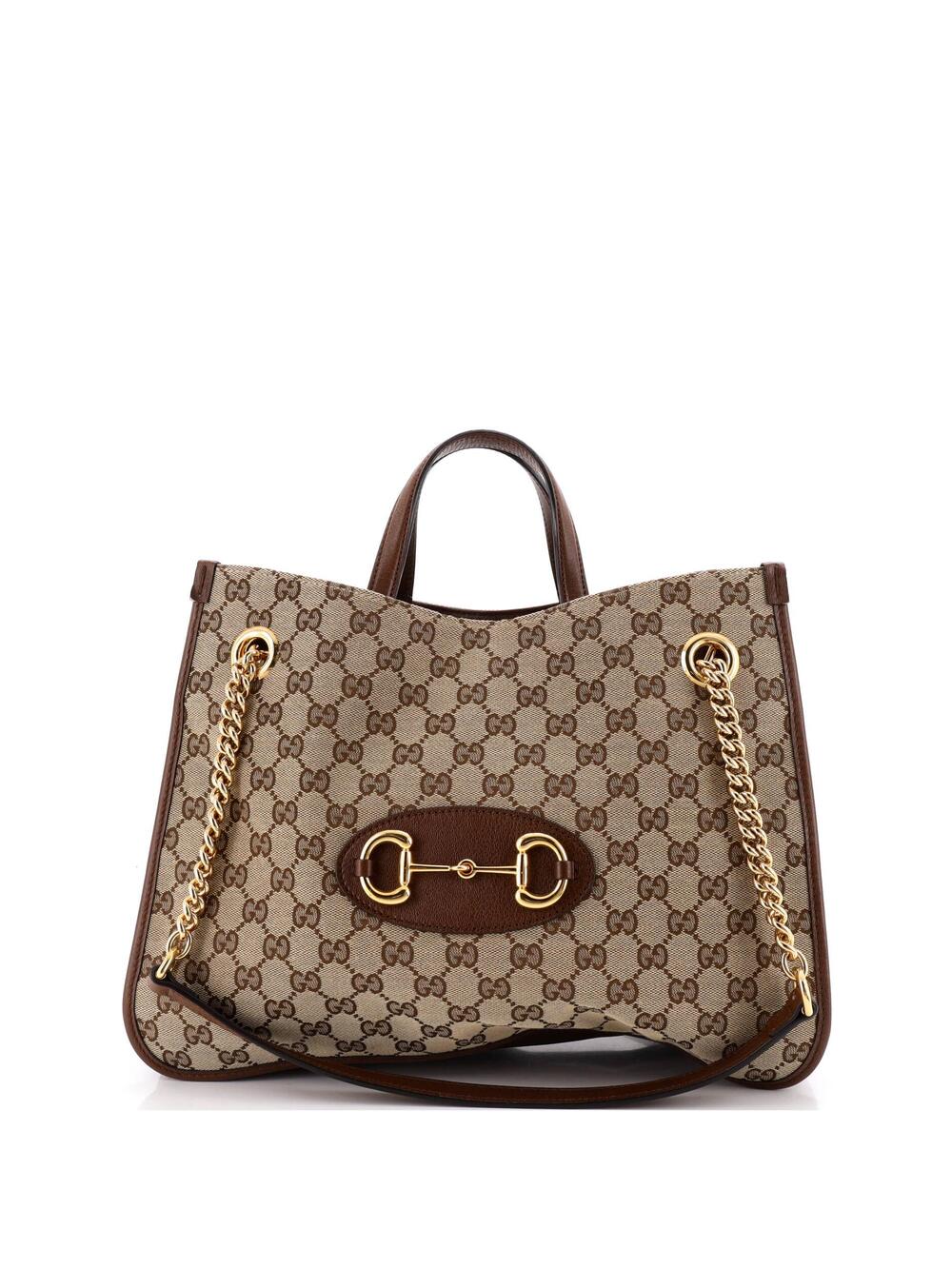 Gucci Horsebit Chain Tote Gg Canvas #348209G11B